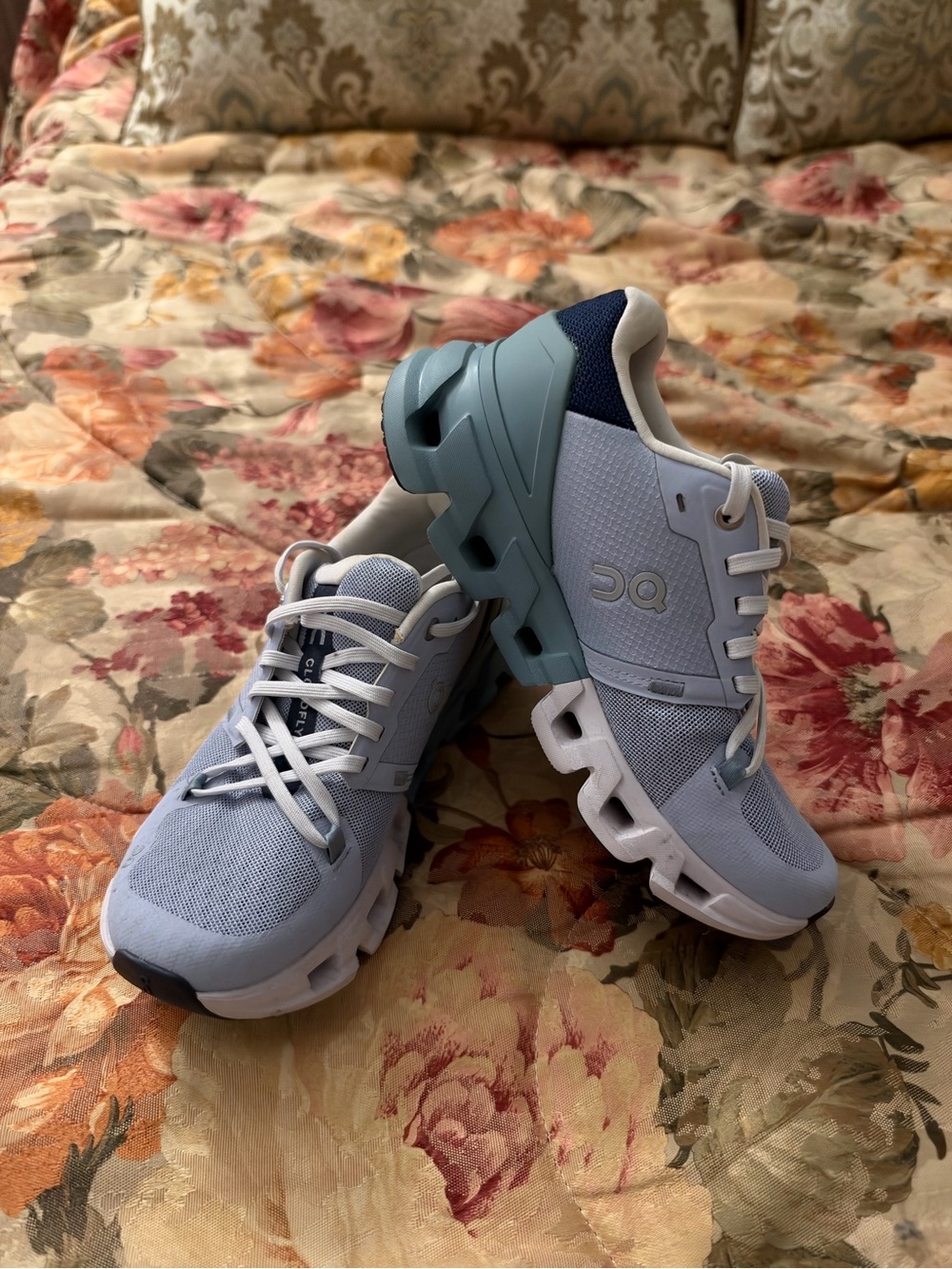 On Running Women's Light Blue and Navy CloudTec Running Shoes